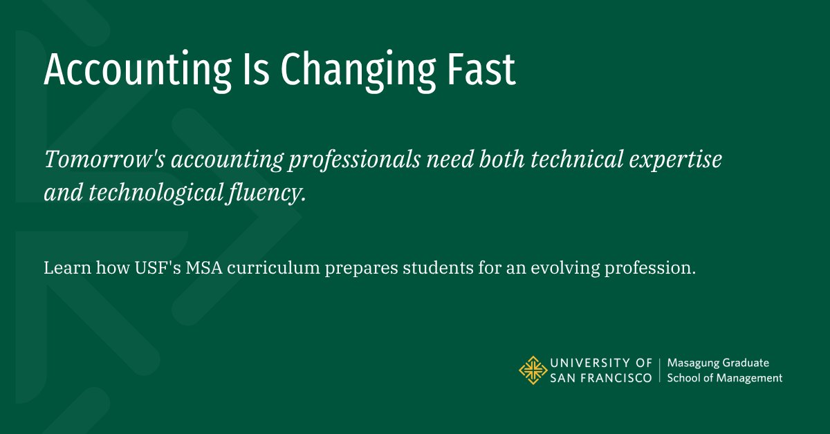 USFSOM's tweet photo. AI is changing the accounting profession in real time.

USF’s MSA curriculum helps students understand emerging tools while strengthening the analytical and decision-making skills employers still value most. https://t.co/lbqUKBRTu2 https://t.co/I2yzWY13vk