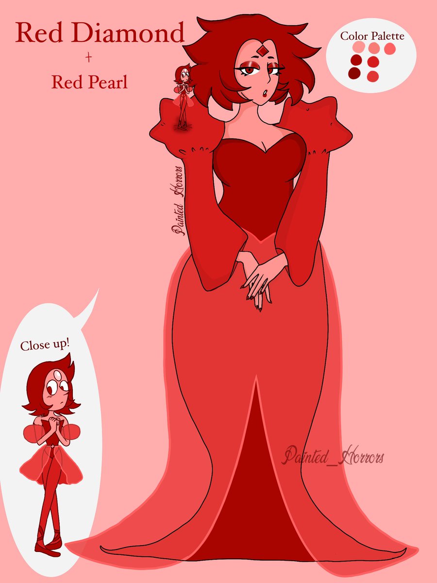 Paintedhorrors's tweet photo. Finalized my Diamond and Pearl Oc after a million years 
Red Diamond and Red Pearl♦️♦️♦️
Will try to make mini sketches of their personalities and relationship
Also did my best to match the art style and coloring/palettes🥲💕 #stevenuniverse #fanart #stevenuniversepearl https://t.co/7yeRtvHak3