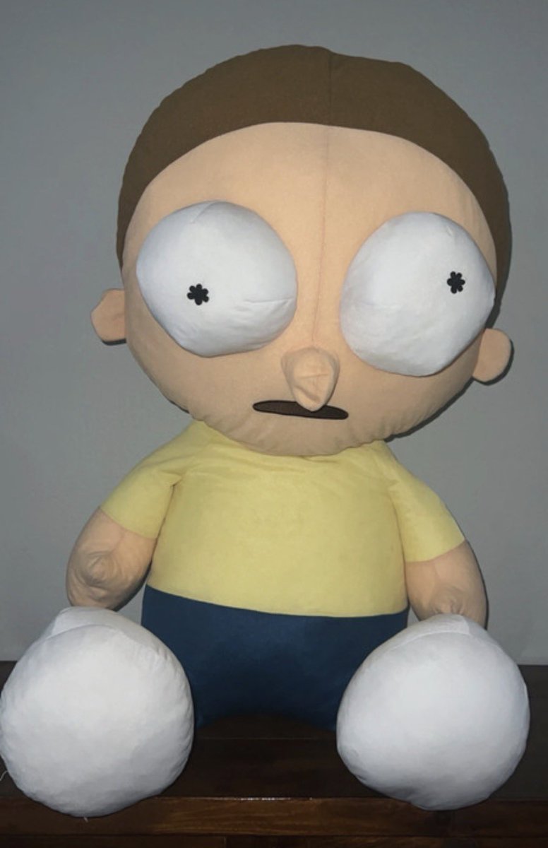 violentcreep's tweet photo. Lord hold me back from the $120 3ft Morty plushie https://t.co/AfweGEsrDd