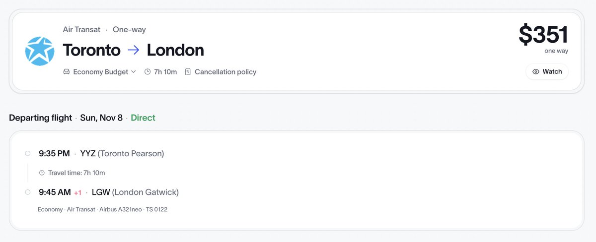 RiftTravel's tweet photo. Toronto to London $351 [non stop] https://t.co/NdvBovUnGR