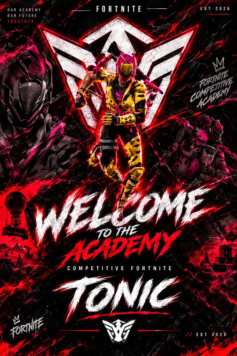 VintageGGZ's tweet photo. WELCOME,@tonicfn11 
We’re proud to welcome Tonic to the Academy Competitive Fortnite roster. We’re excited to have you representing the team and look forward to seeing your growth, dedication, and performance. Welcome to the Academy now it’s time to put in the work and compete https://t.co/ySq18zkKG8