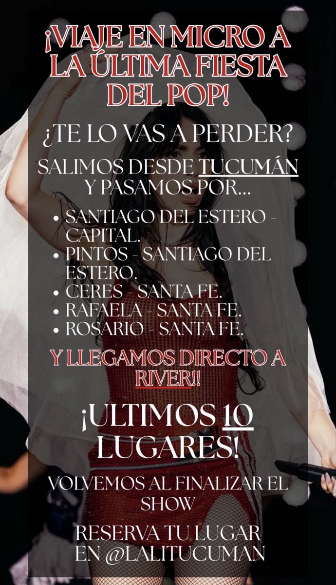 BatuchiEspos's tweet photo. Amores, les vuelvo a comentar sobre el viaje, si son de alguna de las provincias mencionadas y no tienen como ir al Show, les traemos la mejor solución que es un Micro que parte desde Tucuman hasta la fiesta del Pop, durante ese trayecto iremos parando por ciertas provincias https://t.co/1SfOeDBXsu
