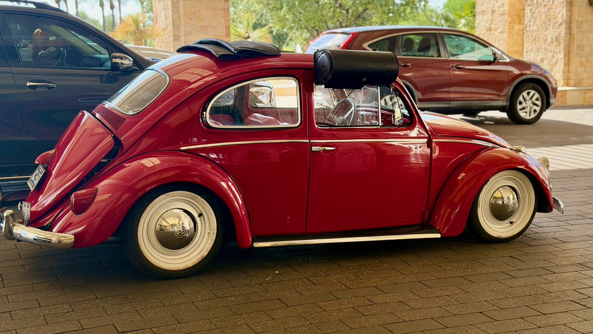 mraible's tweet photo. I bought a new VW Bug today! It's a 1959 ragtop with a dual carb 1915 engine. My Dad and I are driving it back to Denver over the next few days. 😃 #vwbug #roadtrip https://t.co/hawUBwrZVg