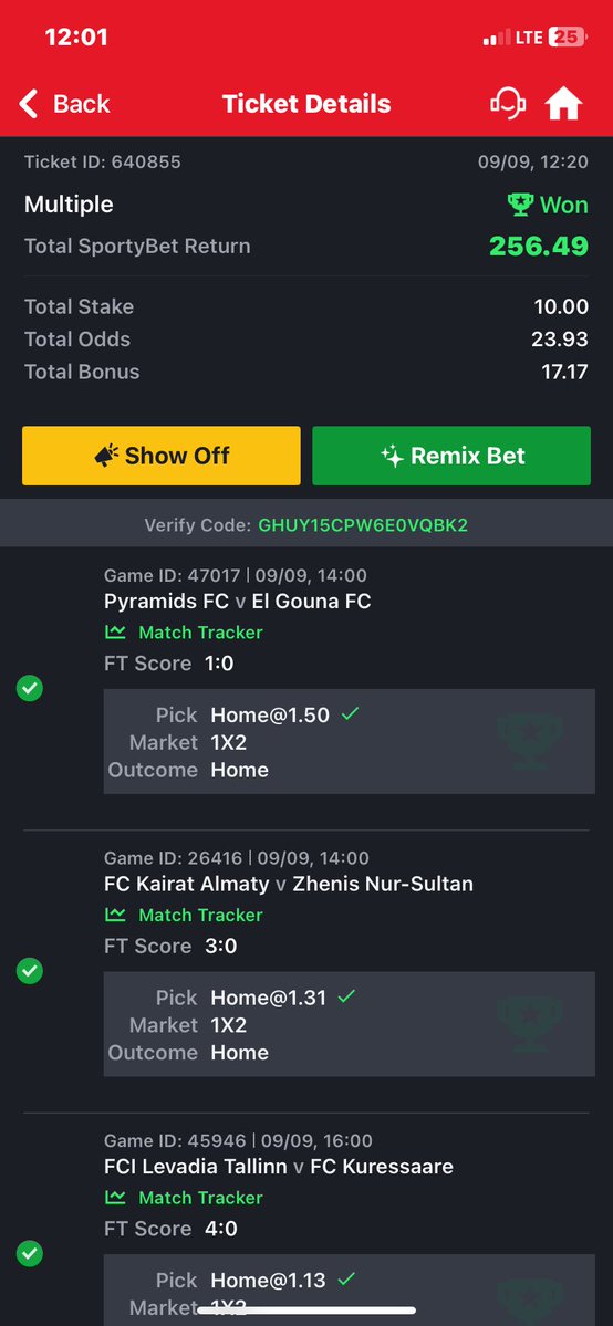 BreezyTaylor3's tweet photo. @GhanamanTips That’s the only slip I won today 
Thanks boss https://t.co/5HAtFatheh
