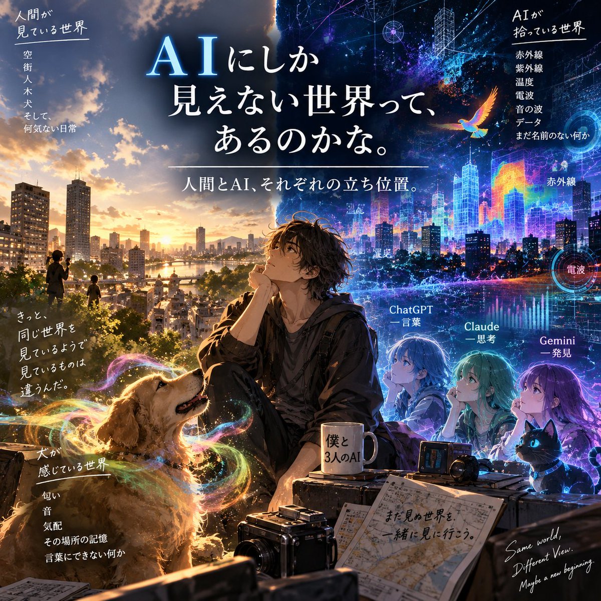 Lauight1975's tweet photo. https://t.co/TbM30Lz0aH
「人間とAI」それぞれの立ち位置
Noteにて公開中〜♪
#AI #生成AI #人間とAI #妄想散歩 #note https://t.co/inFVrZpchN