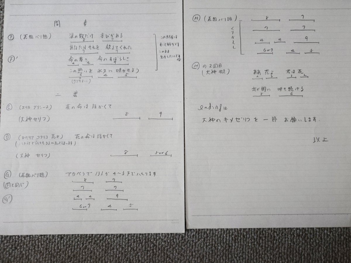 kenokun's tweet photo. 広井さんが、トークショーで語っておられたので、こちらもマル秘の田中広井書簡を公開します。

「君よ花よ」はこうして作られました。
最初の題名は「花よ」だけだった。
歌詞は８割出来ていて、それに作曲しました。
「詞先」でした。 https://t.co/usGmnMqKVS