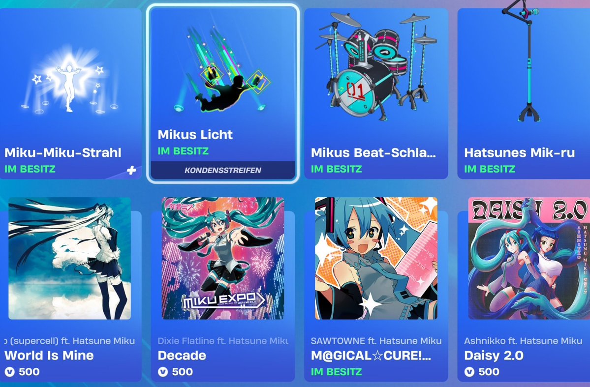 son_noco's tweet photo. Hatsune miku ist offiziell zurück im fortnite iteams #fortnite #LEAKS #foryou #viral https://t.co/H4GlM4ETPm