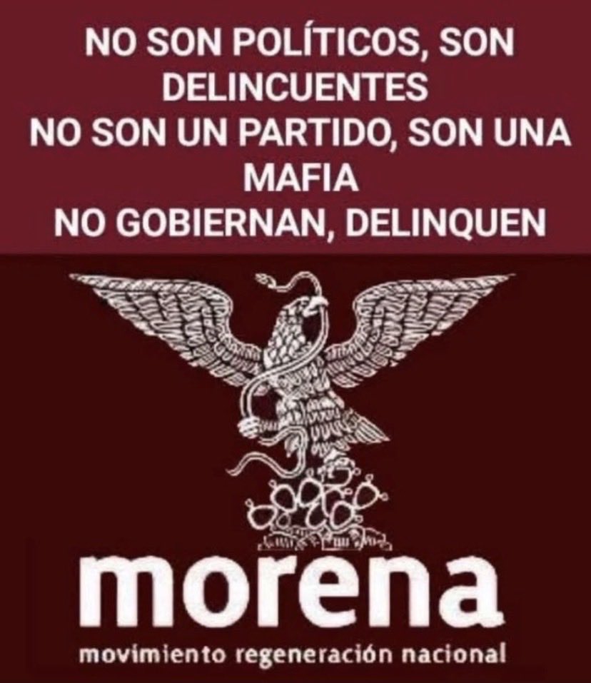 TonoFermor's tweet photo. @PartidoMorenaMx #MorenaNarcoPolíticos 
#MORENAORGANIZACIÓNCRIMINAL 
#MorenaEsUnPeligroParaMéxico https://t.co/fFgMAPz72x