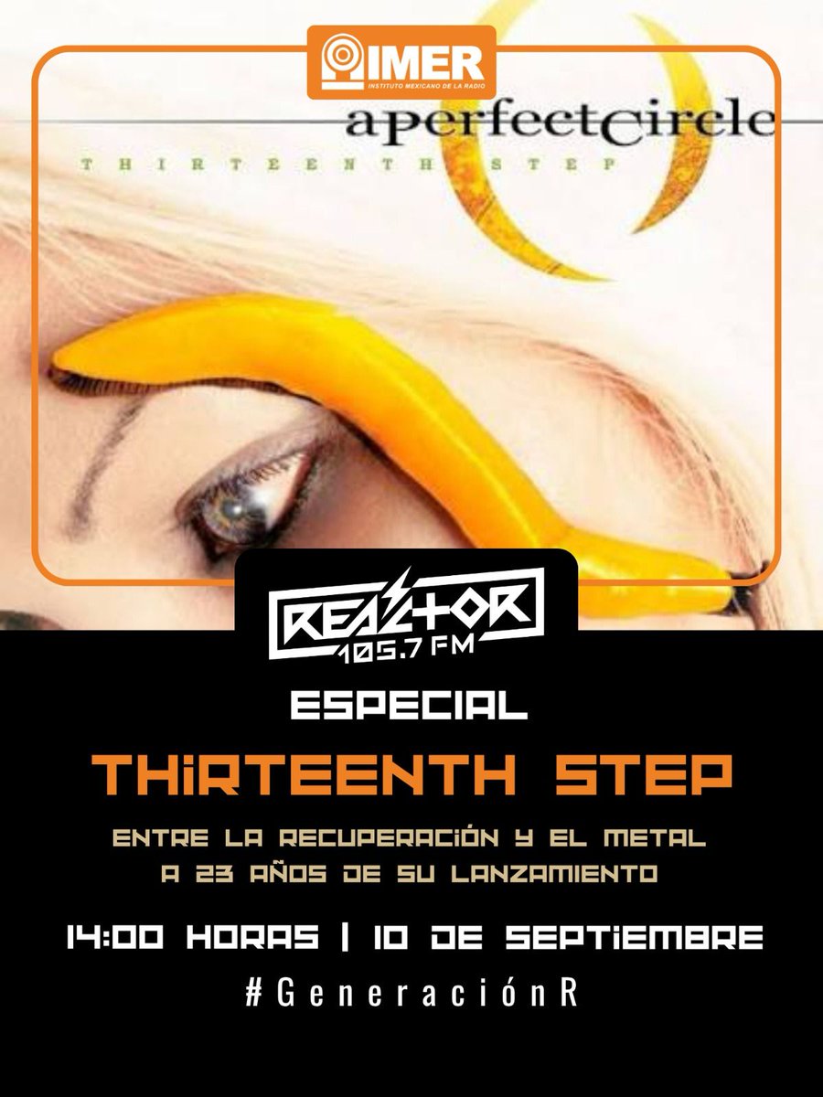 Reactor105's tweet photo. No te pierdas mañana los especiales de #Reactor105
Esta semana es un programa dedicado a #thirteenthstep
Entre la recuperación y el metal, a 23 años de su lanzamiento.
Escúchalo a partir de las 14:00 horas.
#GeneraciónR https://t.co/5nakczZiXz