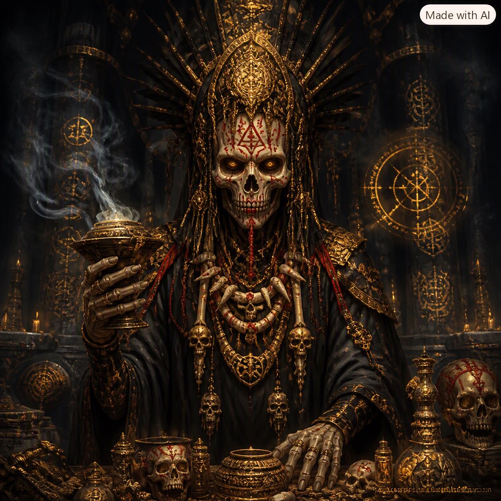 Grasstown420's tweet photo. Dans la fumée, l’or et les glyphes, le Witch Doctor attend sa prochaine forme.
Guérisseur spectral, alchimiste cosmique, sorcier du futur ou gardien d’un monde perdu : montre ta vision.
Cite ce post avec ton art IA.
#WitchDoctor #AIArt #DarkFantasy https://t.co/lKvnCaW2WA