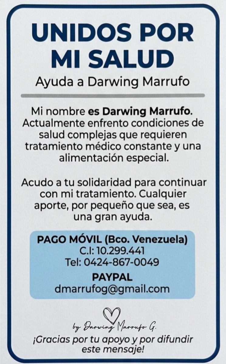 dmarrgon's tweet photo. #URGENTE: Necesito ayuda humanitaria con medicinas psiquiátricas/neurológicas crónicas y alimentos. Mi salud y mi vida dependen de ello y hoy mis recursos no alcanzan. Si puedes colaborar con donaciones, aporte económico o compartir, te lo agradeceré infinitamente.
@voceriavzla https://t.co/C9UI7zebw2