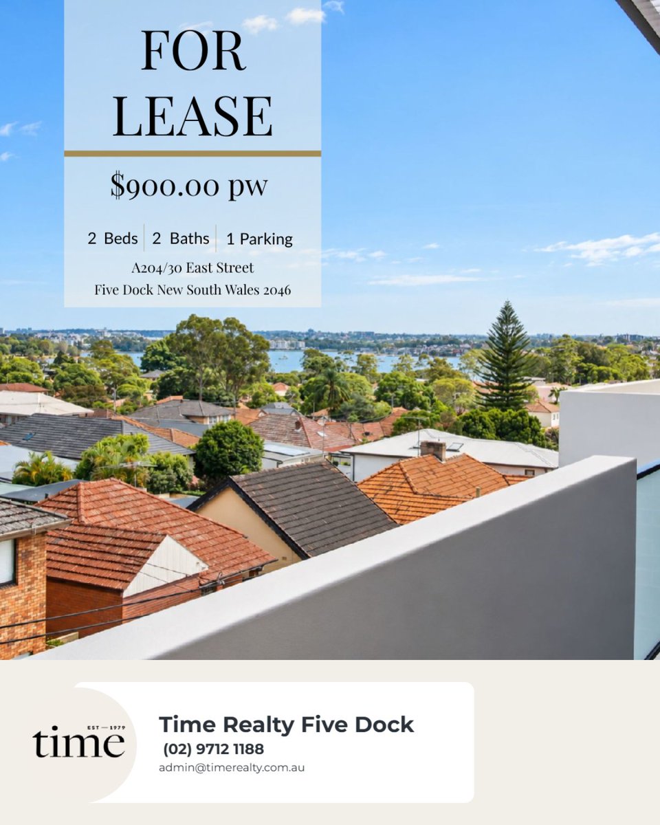 TimeRealtyFiveD's tweet photo. 2 bed | 2 bath | 1 car
📍 A204/30 East Street, Five Dock New South Wales 2046

Our latest available rental on RateMyAgent.

...
#ratemyagent #realestate https://t.co/BZZKPHP9N8