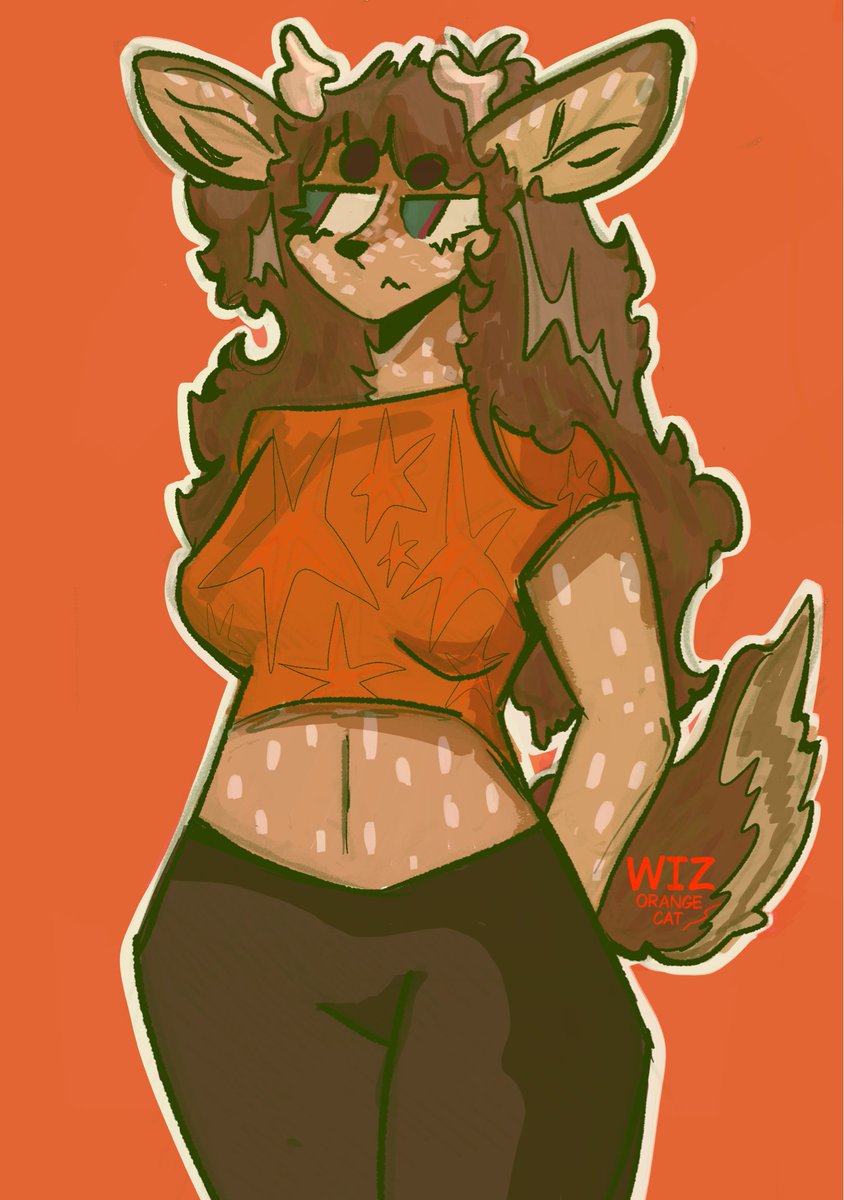 wizorangecat's tweet photo. This is Oleen! She/her, deer 🦌 she’s into aliens (also got an alien pet) #furryartㅤㅤㅤ #furry #OC https://t.co/iL1HzjsDc0