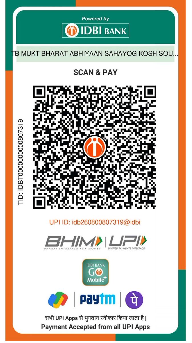 ManashC36115378's tweet photo. Your Small Support Can Make a Big Difference

Stand with TB patients  support their nutritional needs Your contribution will help provide Nutrition Poshan Kits to those  need

 Scan  QR  and donate as per your capacity Your support can help  TB patient move  step closer  recovery https://t.co/8WeyEPEfZ6