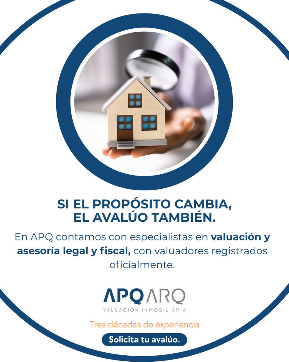ApqArquitectos's tweet photo. 📊¿Necesitas conocer el valor de un inmueble para un trámite fiscal?

El Avalúo Comercial Fiscal determina el valor de la propiedad considerando el propósito del trámite y la normatividad aplicable.

En #APQ te ayudamos a obtener el avalúo adecuado para tu operación.

#Avalúos https://t.co/dssDHbUrmh