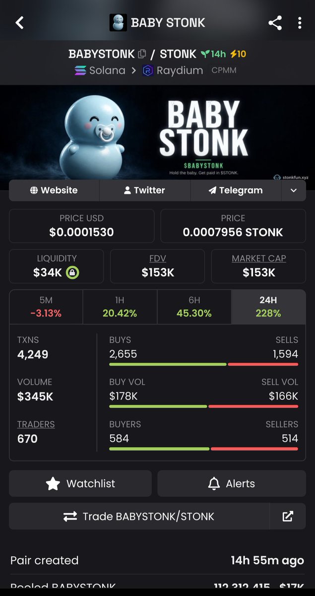 StonkFunMaxi's tweet photo. The first baby coin to be paired with $STONK This means $BABYSTONK will move with $STONK. Hold $BABYSTONK for $STONK rewards 

475NMrZTMXYYc36reBT8n1KyDqGCXq27tdz6bgLjtwv5 https://t.co/Ls9layJw7U
