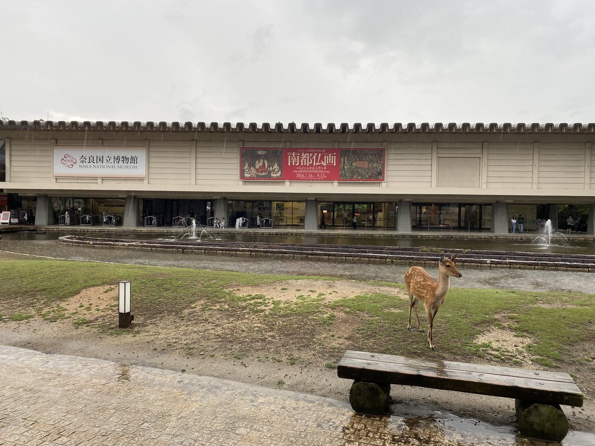 vasikarada's tweet photo. 先日大雨でしたが、奈良国立博物館へ行ってきました
前回の修験の展示のも行きましたが、今回も人が多かったです
春日荼枳尼天曼荼羅は撮影可でした。
春日曼荼羅に荼枳尼天と勢至菩薩は珍しいのでしょうか？
初めて拝観しました。 https://t.co/NSxx1jjdtC