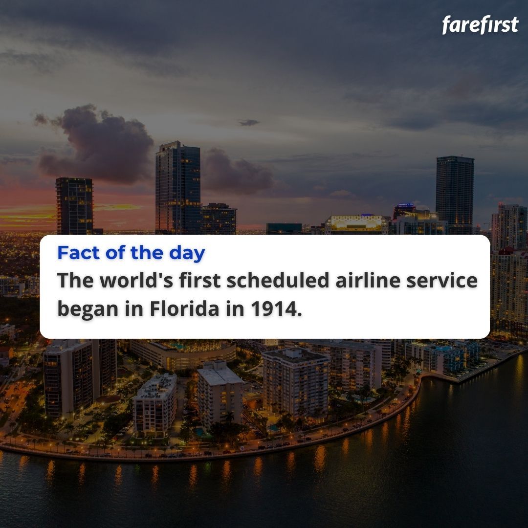 ClydeBurtegd's tweet photo. Photo by FareFirst on July 13, 2026. The world’s first scheduled airline service began in Florida in 1914. https://t.co/bn3NX2314S