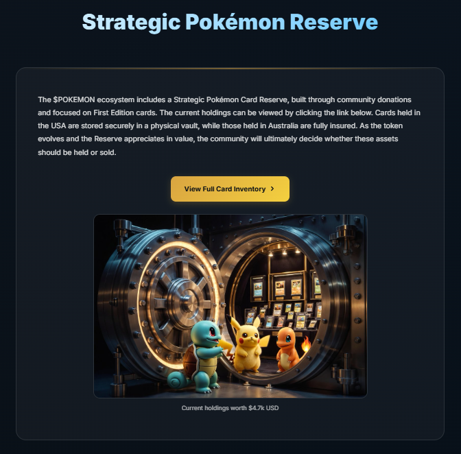 PokemonFansBase's tweet photo. The Strategic Reserve has been updated with latest acquisitions and pricing. Check out our website for more: https://t.co/987tounxXE https://t.co/pvyVKUzRy6