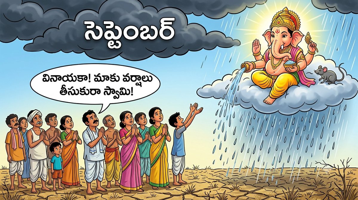 Veera2024's tweet photo. Divine Rain Bringer: A Seasonal Hope#VinayakaChavithi #Oganesha #GaneshChaturthi #Rain #Varunudu #TeluguStates #AndhraPradesh #Telangana #Ganesh #GodBless #RainPlease #Telugu. https://t.co/zGh1QZpa1v