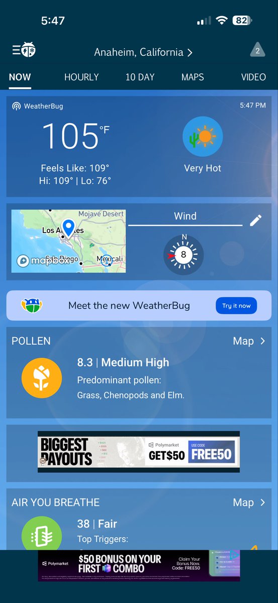 j_sali's tweet photo. It’s 5:47pm and it’s still crazy hot🔥 it’s so hot that I have our A/C at 76 and it’s cold in the house 😬 https://t.co/mMHkC7otwk