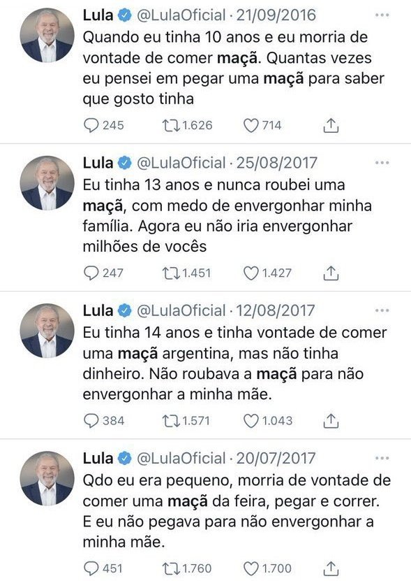 ItaloMarsinho's tweet photo. Eu sempre perco tudo com a história do Lula e a Maçã. https://t.co/75F0p9MmGZ