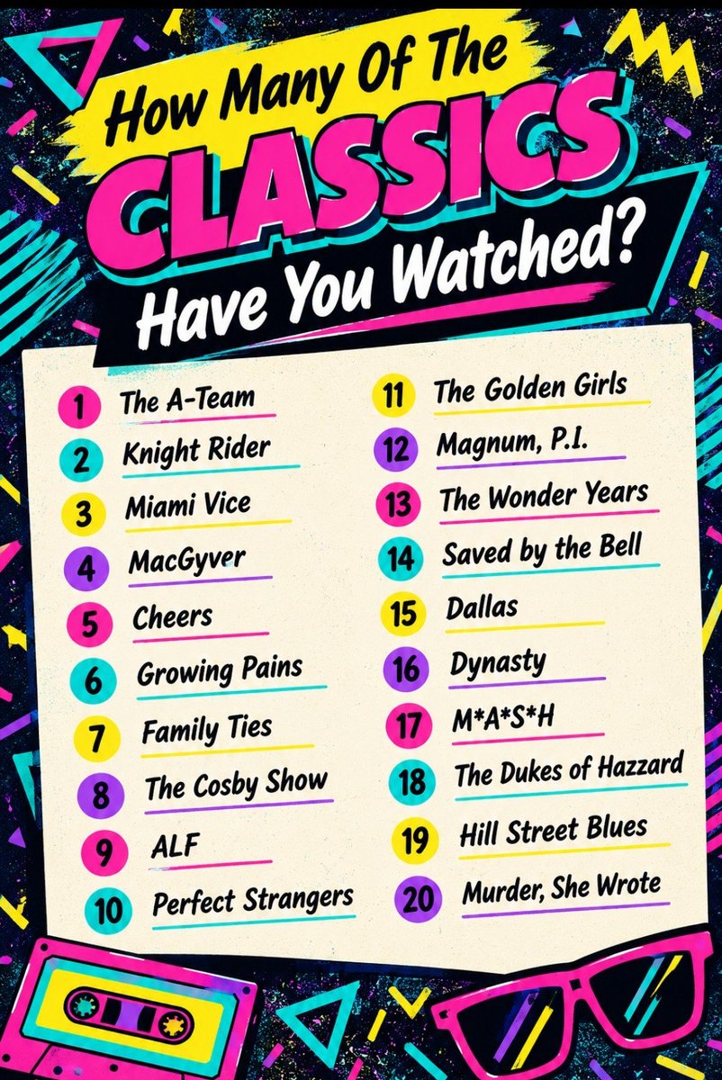 landofthe80s's tweet photo. Ready to showcase your 80s tv expertise?

How many of these classic TV shows have you watched? 📺 

Share your total below! https://t.co/6CHWb14Lc4
