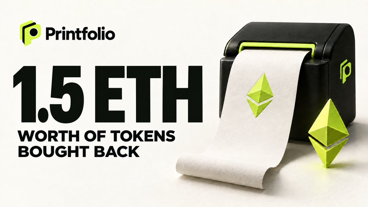 Printfolio_rh's tweet photo. 1.5 ETH worth of $FOLIO bought back! 🖨️

Funded by trading fees and heading straight to our holders, batch by batch.

 Let’s print. https://t.co/rOP6touSoO