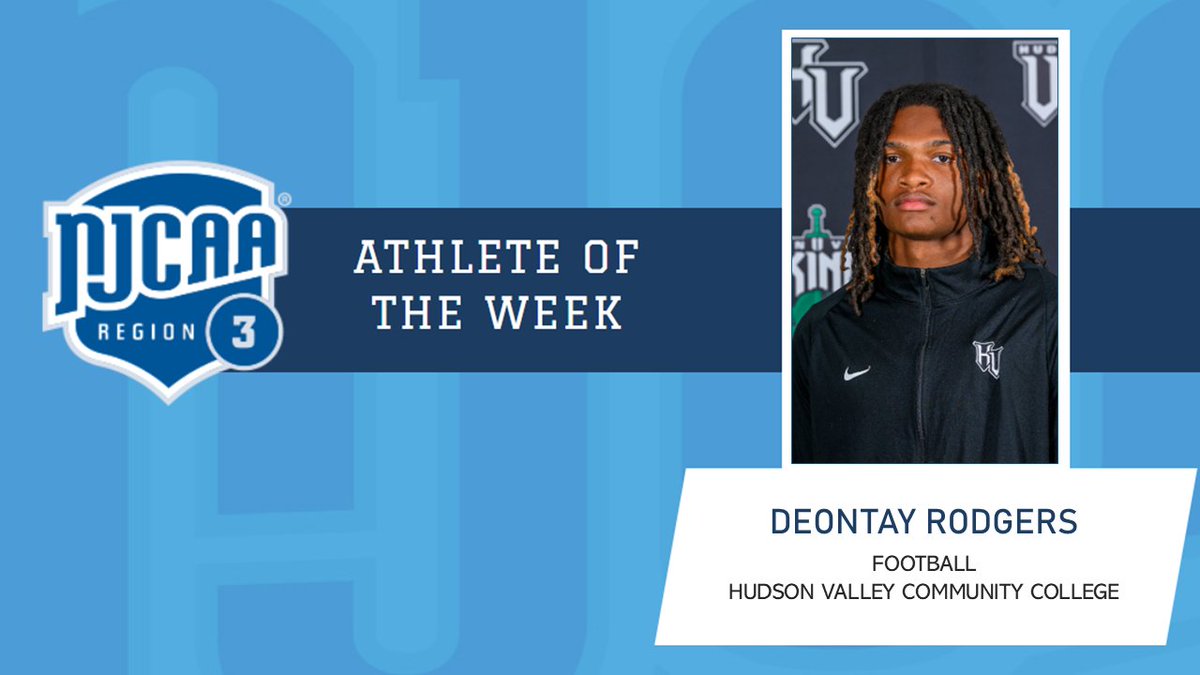 NJCAAReg3's tweet photo. Hudson Valley's Deontay Rodgers named @NJCAAReg3 Athlete of the Week https://t.co/AoOJb0Shek