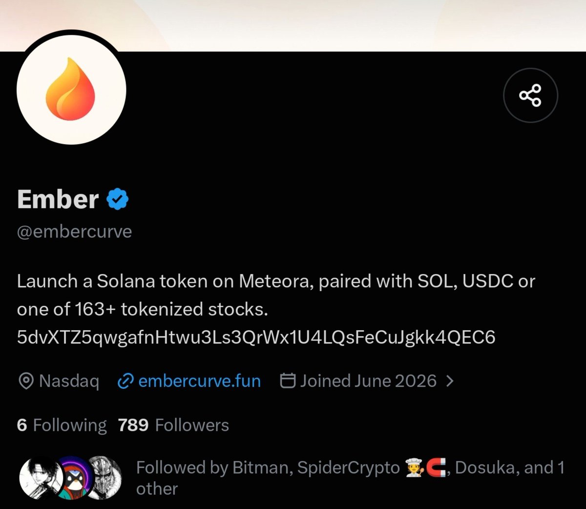 DegenCapitalLLC's tweet photo. $Ember

We finally have a proper pump fun competitor.

On a proper Solana aligned platform like meteora.

This isn't just a stocks pairs launchpad. You can launch any type of tokens here.

The User Interface and Features on this stock pairs launchpad are better than every other launchpad.

Meteora is one of the best products on Solana and they have the deepest liquidity protocols. 

This has already cemented as the leader on it.