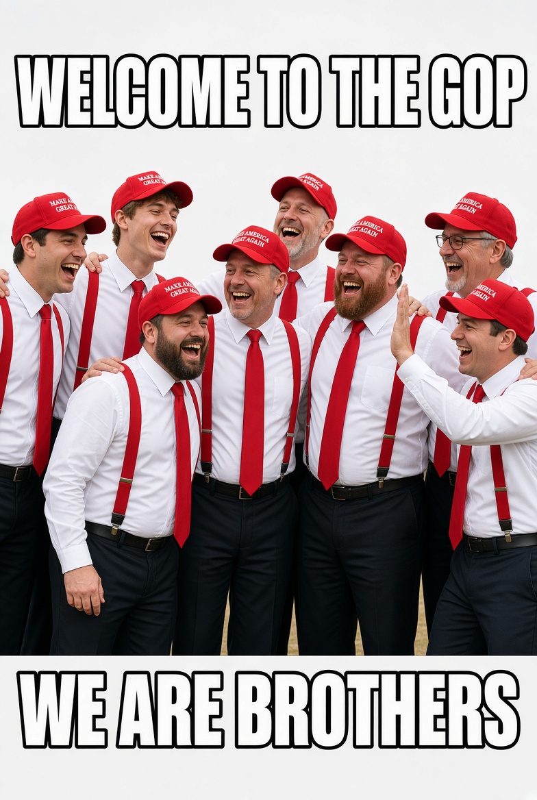 magaeuclid's tweet photo. According to a recent survey, conservative men are the happiest men around.  You can be this happy too.  Join the GOP. https://t.co/iQnrOi20CY