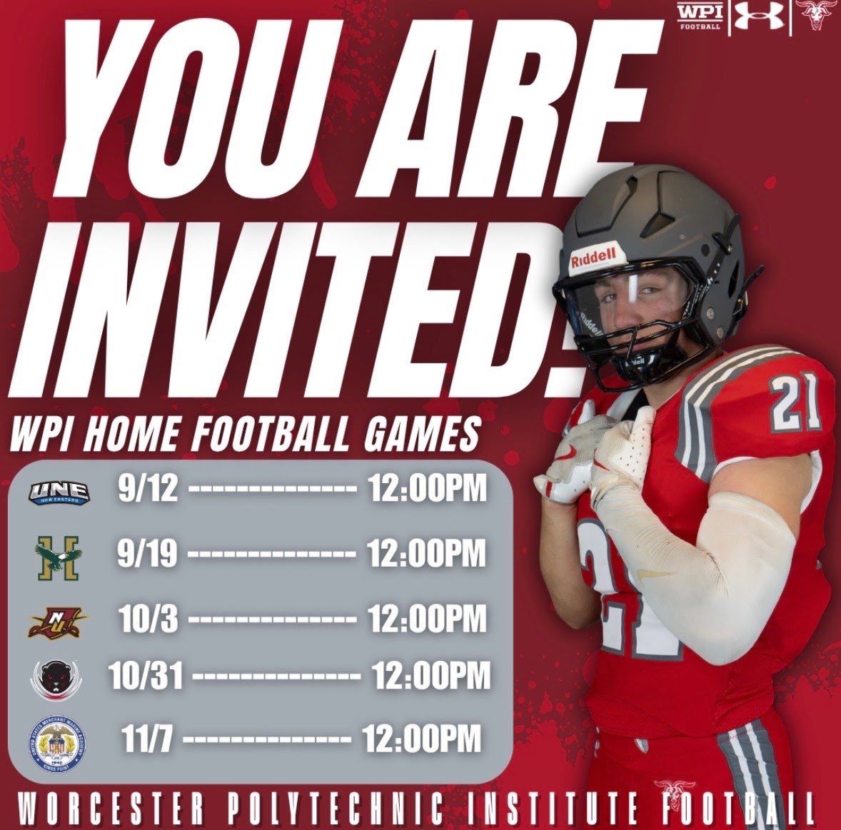 wyattwaddle56's tweet photo. Thank you to @WPIFootball for the game day invite! Excited to what all there is to offer!! https://t.co/vAyH9upeef