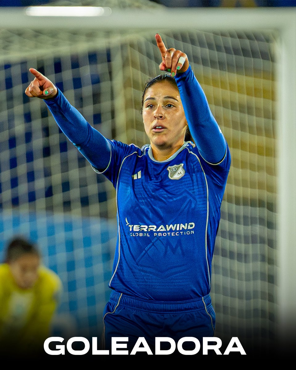 LPEmbajadora's tweet photo. 📸 | Máximas goleadoras históricas de #Millonarios Ⓜ️ Femenino: 

1. Lina #Gómez: 19
2. Tatiana #Ariza: 14
👉 3. Kelly #RESTREPO: 13 ⚽️ https://t.co/kN5EYMw84q