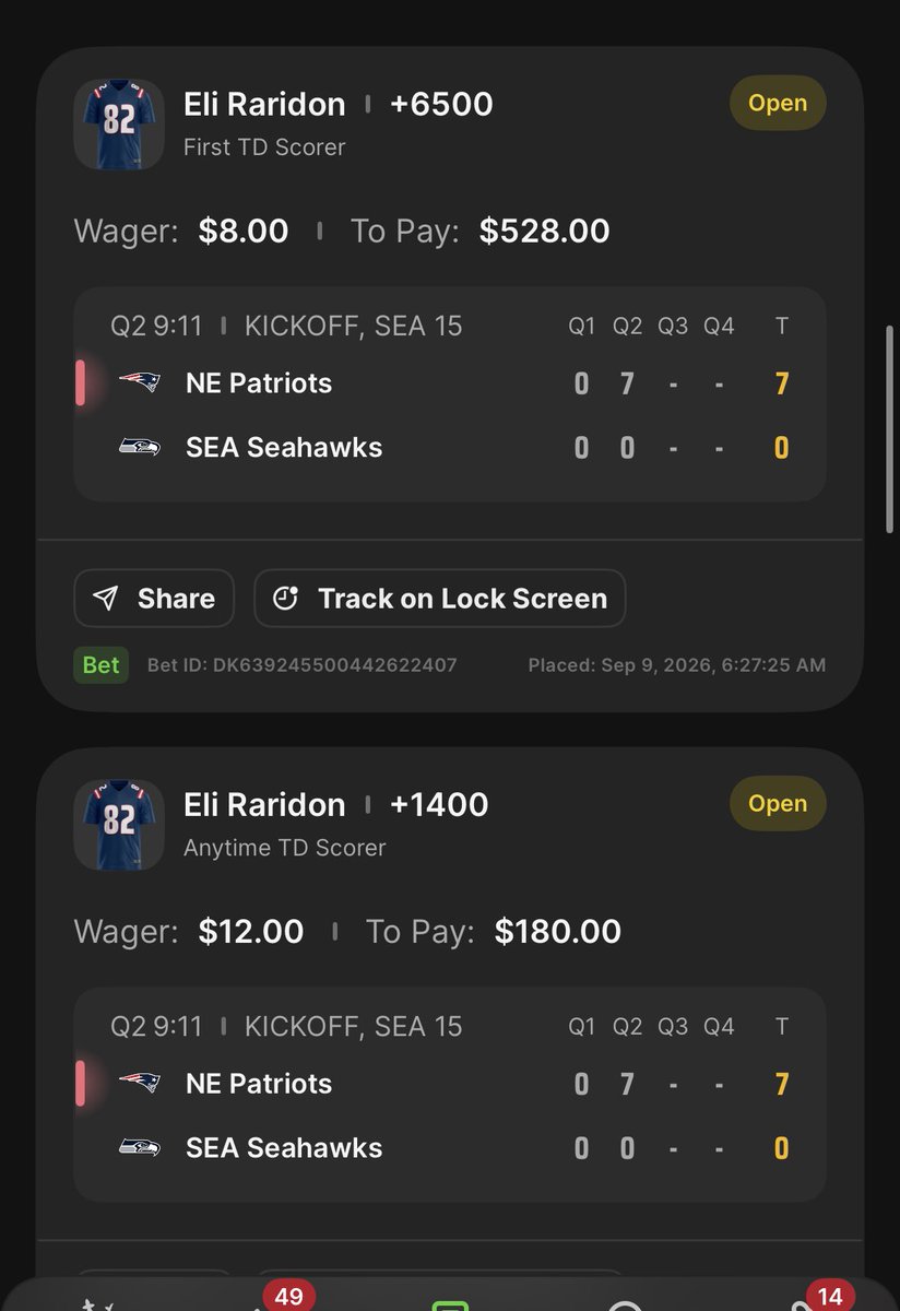 BetsDadBookie's tweet photo. @br_betting @NFL Cash these babies!!! https://t.co/uP0wwt3rhJ