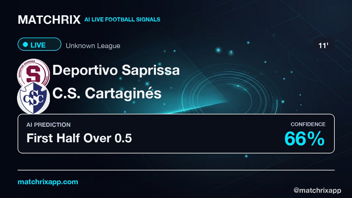 matchrixapp's tweet photo. Worth a look right now. ⚽

#DeportivoSaprissa #CSCartaginés #SportsBetting #FootballBetting #Tipster #InPlay https://t.co/I8et4X2XSn