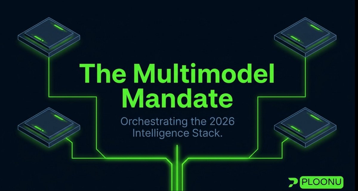 PloonuAI's tweet photo. The Multimodel Mandate
Orchestrating the 2026 Intelligence Stack.
Single-provider loyalty is dead.
Route the right model to the right step.
#aiagents https://t.co/xgsKMiY8XF