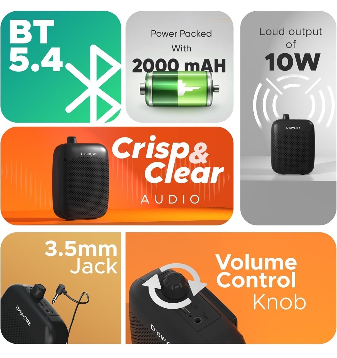 qualityhubfinds's tweet photo. DIGIMORE 10W Voice Amplifier for Teachers w/Wired Headset Mic | 12Hrs Battery | BT 5.4 | in-Built Noise Reduction | Speaker for Tour Guides, Yoga, Announcements, Schools & Colleges (D-1200)
Rs. 1349
https://t.co/RP1wyq8wKy

.
#AmazonFinds #amazondeals #schools #teachers #VoiceAmplifier