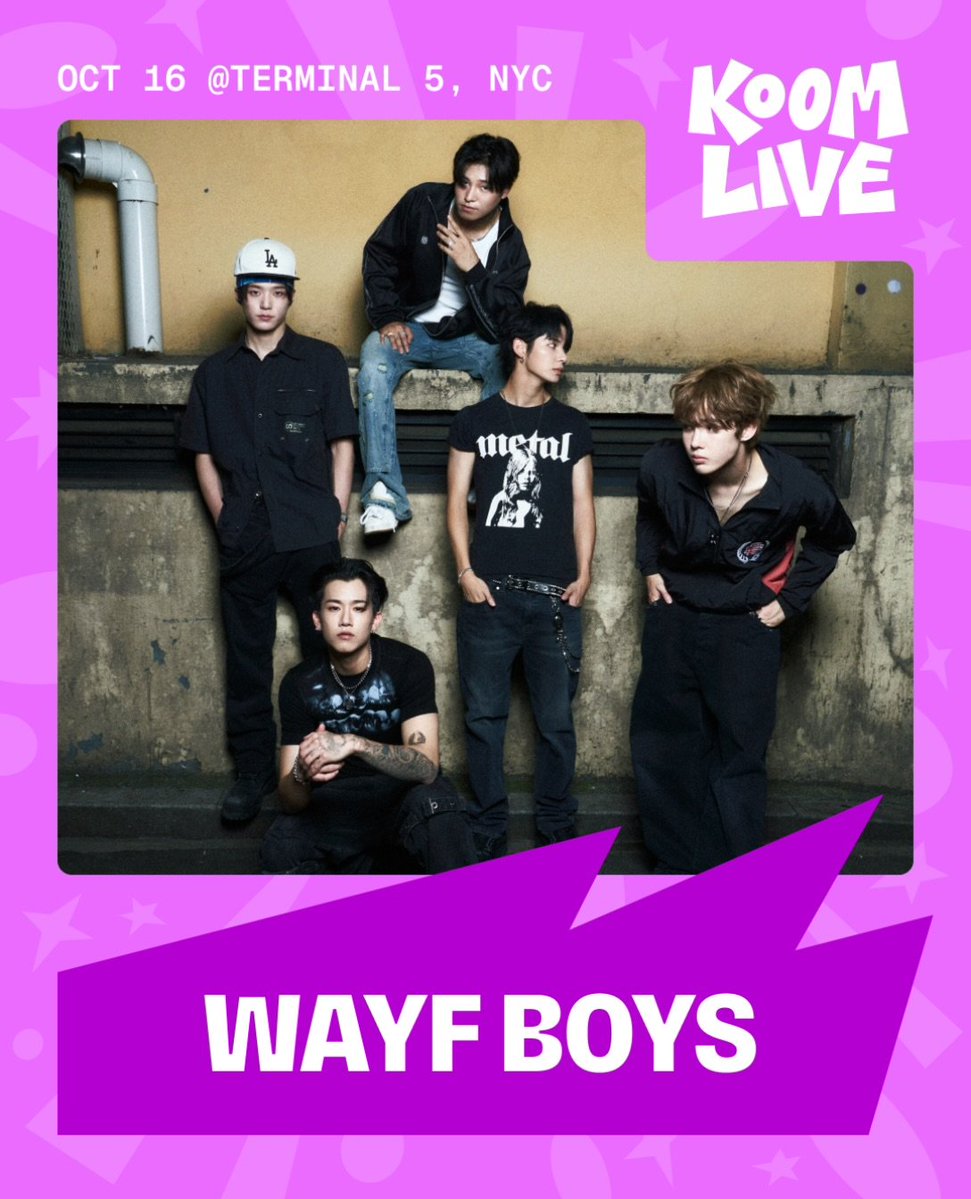 WAYFBOYSBRASIL's tweet photo. 🚨| WAYFBOYS vai estar no 'KOOM LIVE'!

O grupo fará uma participação no KOOM LIVE, evento que acontecerá
exclusivamente de forma presencial no
Terminal 5, em Nova York, sem transmissão oficial.
Os ingressos já estão à venda pelo site oficial do evento.

Importante lembrar que devido a questões de visto, é possivel que nem todos os membros consigam estar presente.

#WAYFBOYS #스웨그 @wayfboys
