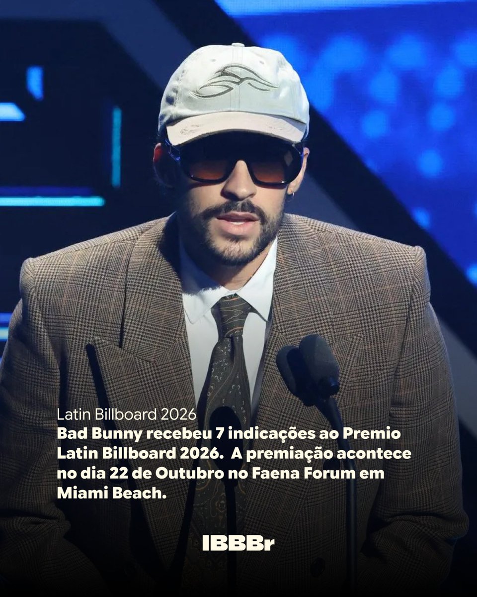 InfoBadBunnyBR's tweet photo. Bad Bunny recebe 7 INDICAÇÕES Ao Latin Billboard Awards. https://t.co/j4R5Mdfm2j