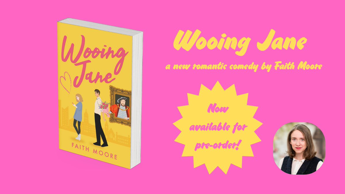 FaithKMoore's tweet photo. Hi there! It’s been a long time, but I’ve come back to share some big news. I’ve got a new book coming out October 2nd! It’s a romantic comedy called Wooing Jane, and it would mean the world to me if you would pre-order a copy. You can find more info here: https://t.co/Cr40L7czK5 https://t.co/eQ1uLiM7YX