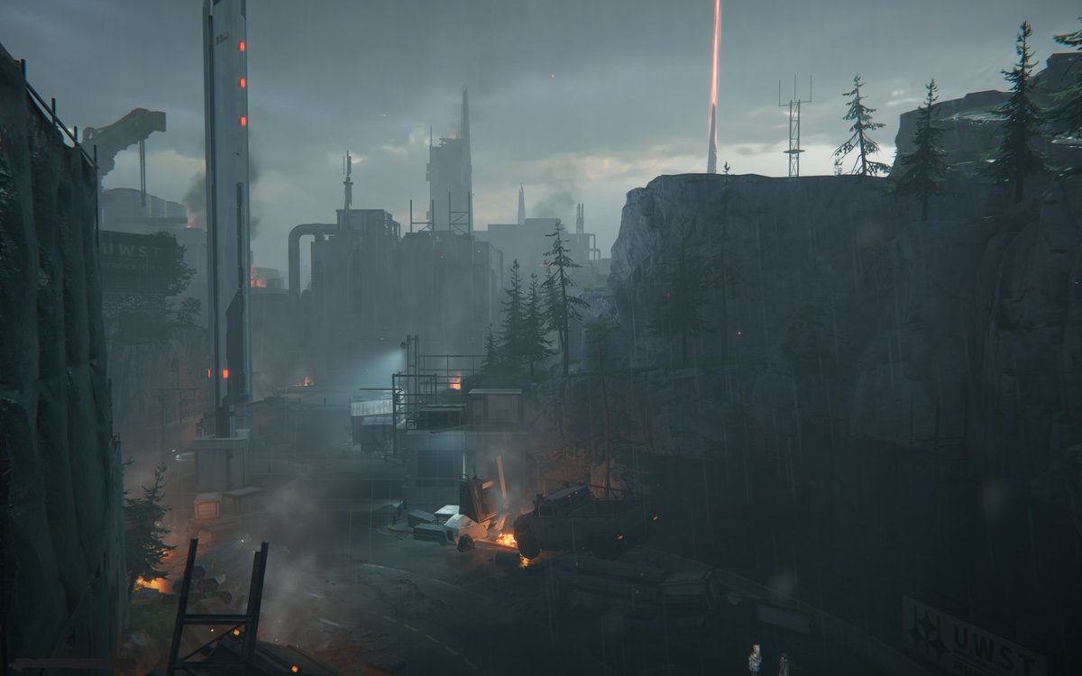 AxolAndMelony's tweet photo. The scenes look so good... I took so many screenshots. 
Why does Talos-II remind me of Pittsburg from The Last Of Us, but rainy? https://t.co/wSM2mkqbW3