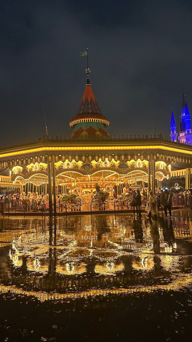 icecmam's tweet photo. 雨のディズニー綺麗やった https://t.co/98GC3mST8a