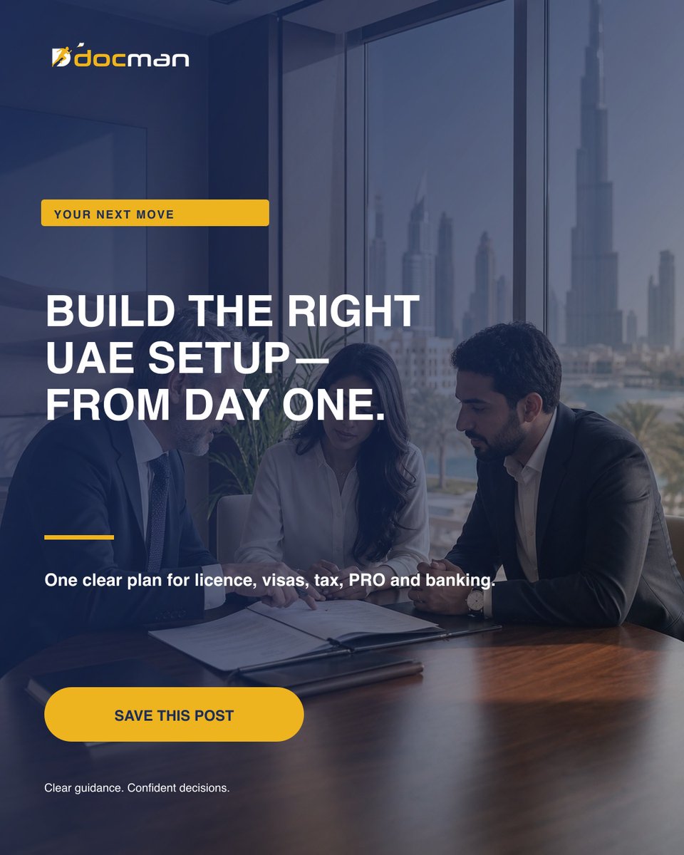 teESTOYsiguiend's tweet photo. Build the right UAE setup from day one. One clear plan for your business licence, visas, tax, PRO services and banking—tailored to your activity and growth plan. Call/WhatsApp: +971 800 362 626 https://t.co/bWce7pfubY