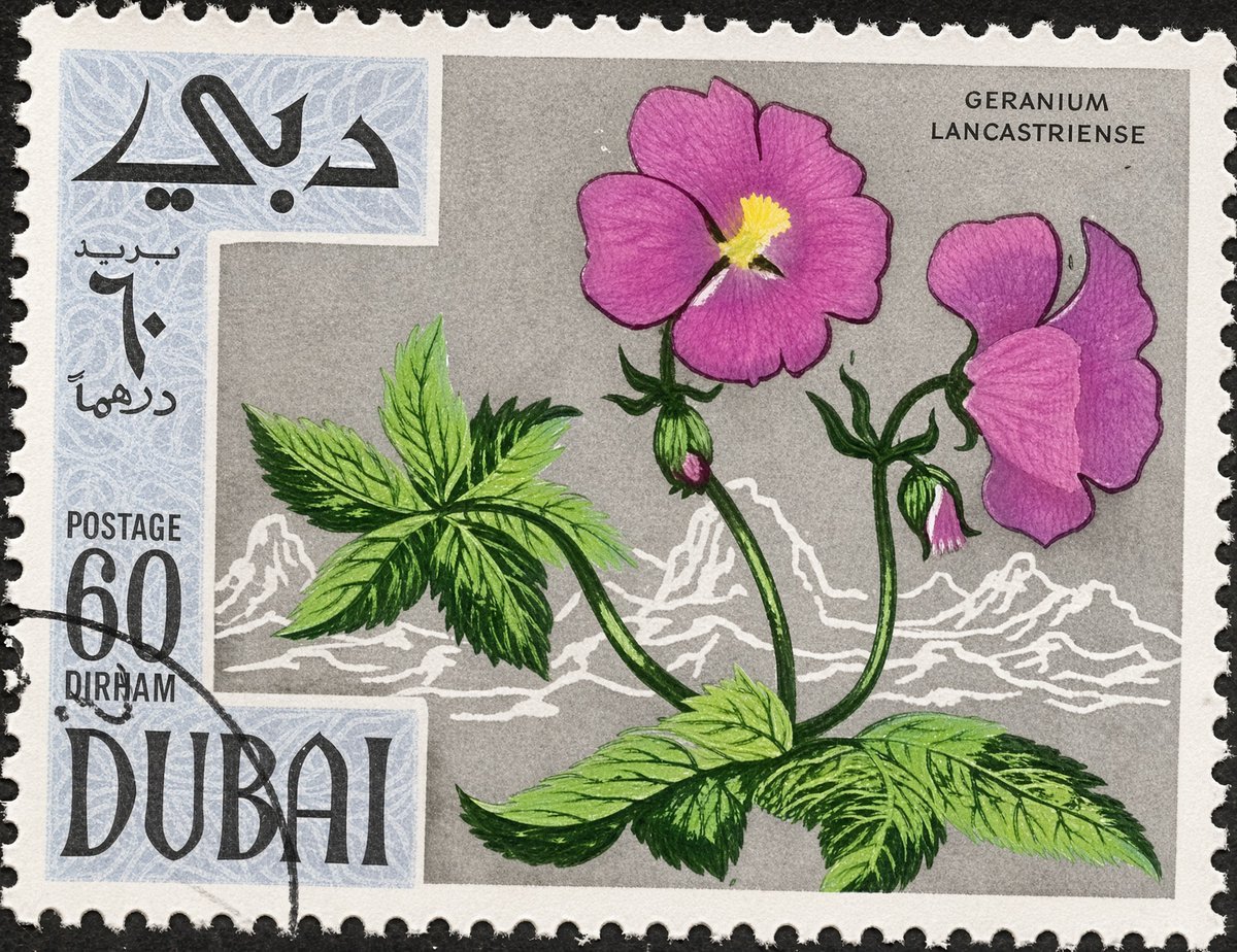 4ubai's tweet photo. Dubai Postage Stamps from a series on Flowers in 1968. https://t.co/37SJXdPNmQ