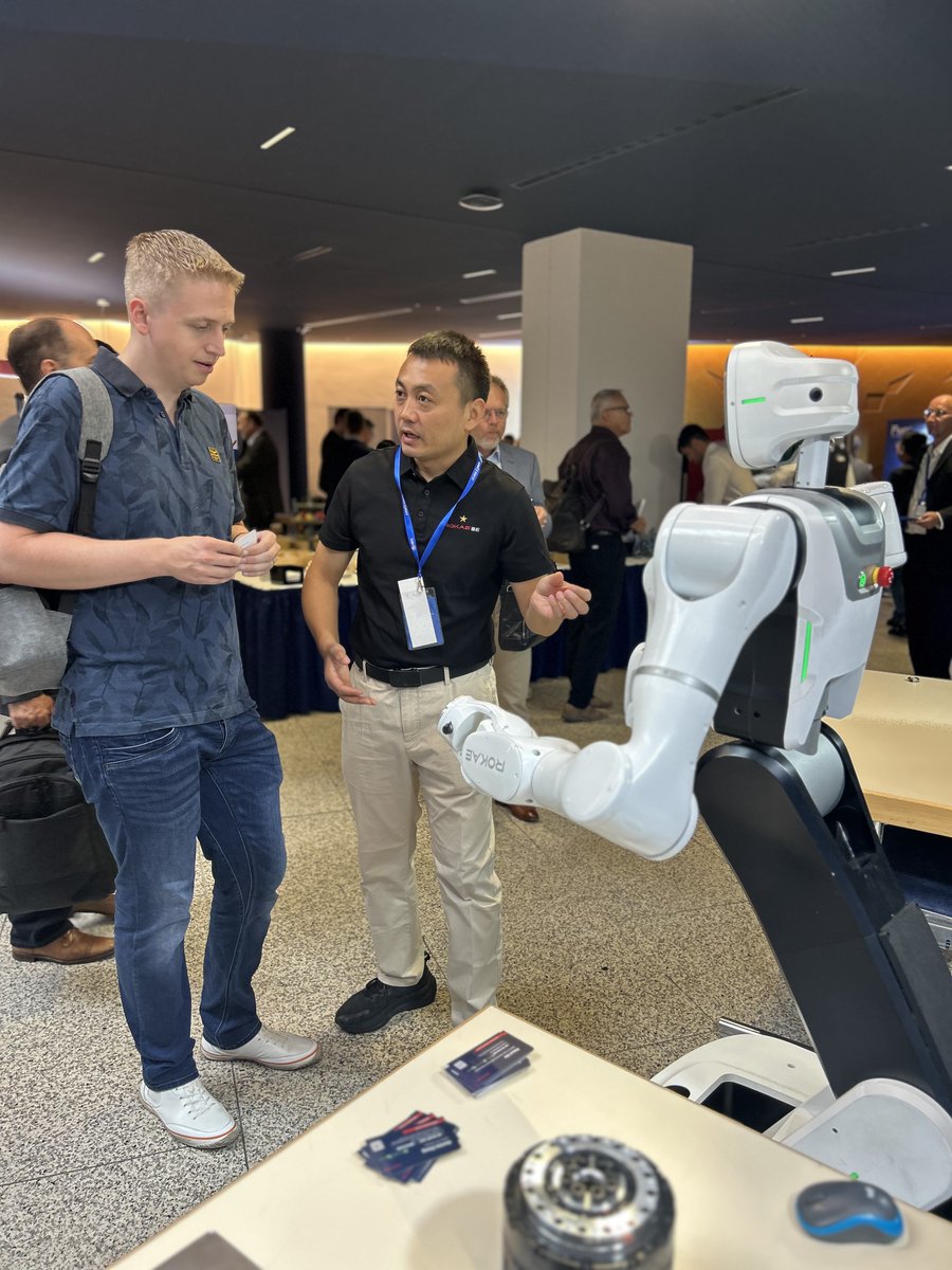 ROKAERobotics's tweet photo. ROKAE Robotics in Action at Humanoid Robots Summit Europe 2026! 🤖

As a Gold Sponsor, ROKAE showcases the Helios Series Wheeled Dual-Arm Robot, integrating robotic hardware, intelligent control, and embodied AI for real-world applications.

#ROKAE #Robotics #EmbodiedIntelligence https://t.co/Xy4tnLk6m8