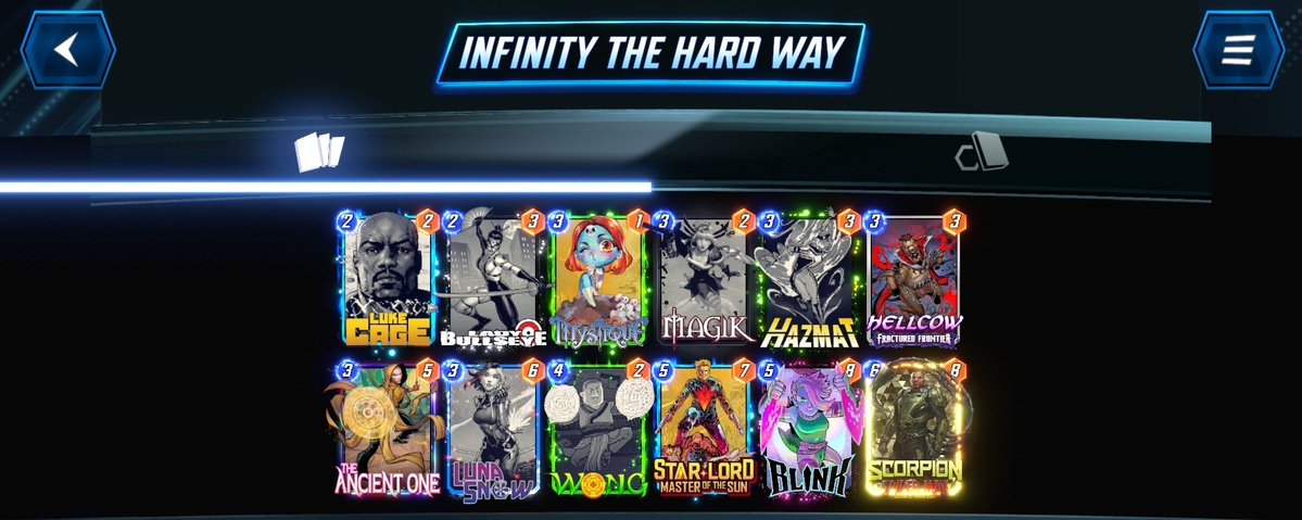 doubleV4victory's tweet photo. 🧵Mini deck guide: This is what I think the final version of the affliction deck is in marvel snap. If you've been following me for a second, you know that I love me some affliction, even before Scorpion came out. If you want to make it to infinite try this deck https://t.co/pU3wu1onmu