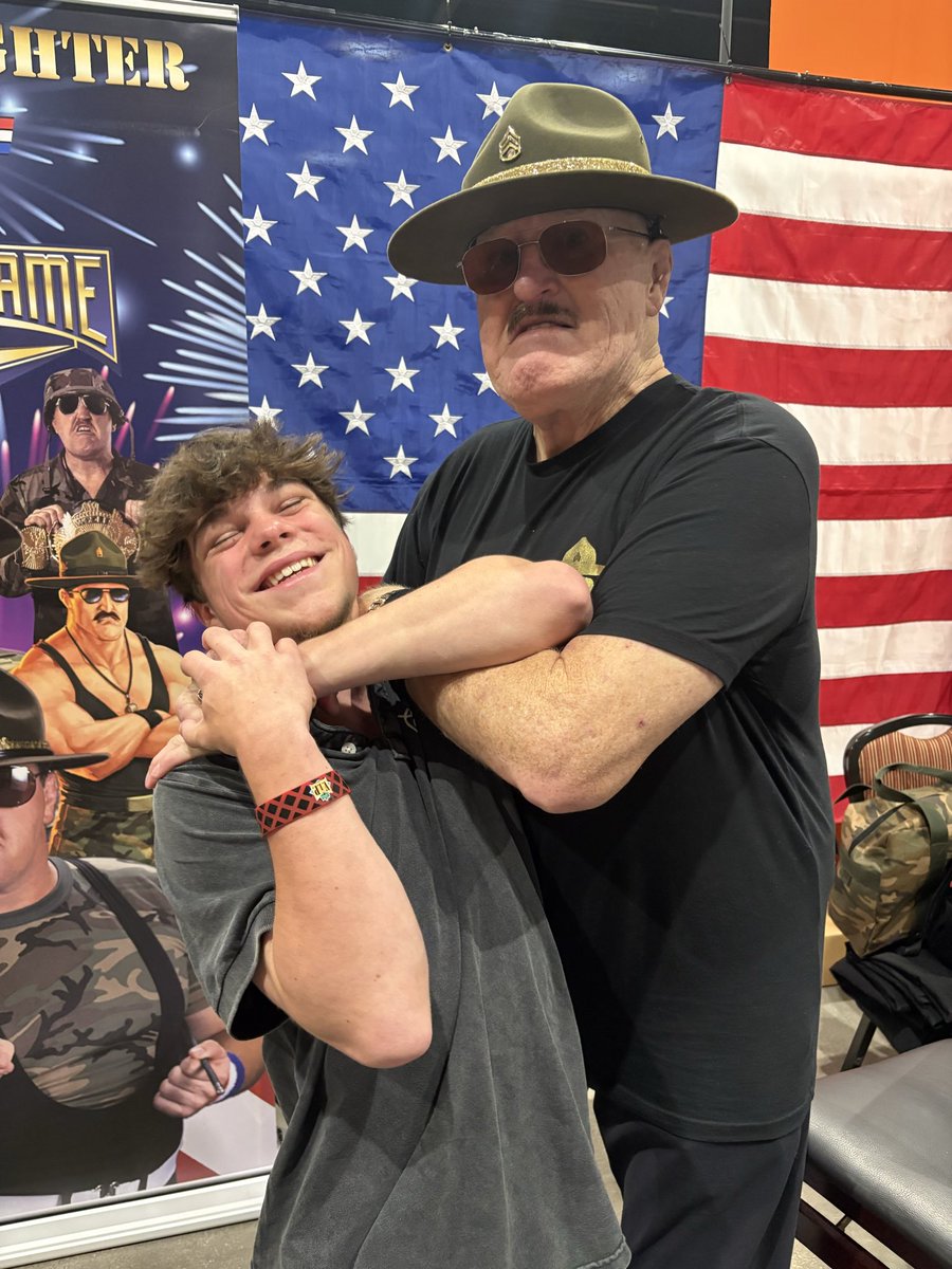BenBeachJr's tweet photo. @Mark_F_Fogarty @YouTube Sending you a picture of my son this year at JoeFest in the Cobra Clutch, he’s a massive o ring Joe fan with me and was super pumped, Sarge also knows him because when he was a kid he dressed as him for Halloween and Sarge saw the pic and talked to him and such then https://t.co/D8iNNgIb2J