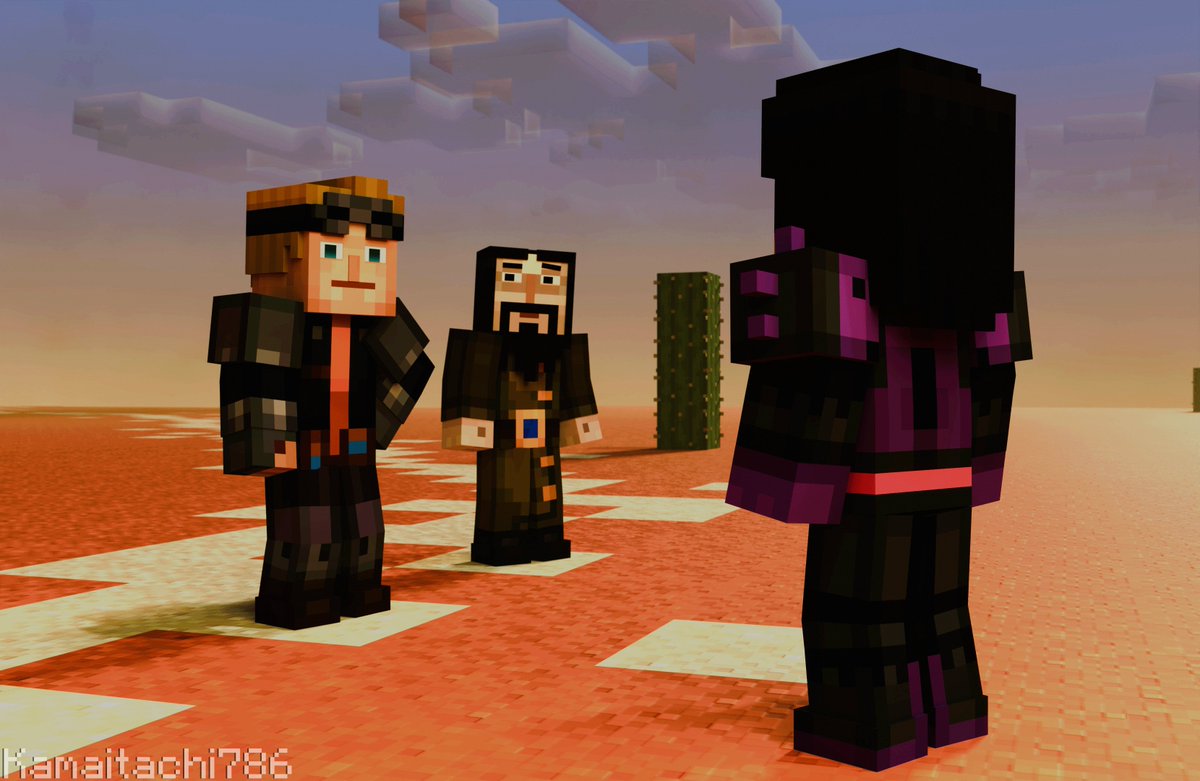 Kamaitachi786's tweet photo. Trust broken in the desert #mcsm #minecraftstorymode #mcsmjesse #mcsmlukas #mcsmivor #blender https://t.co/p78F4Q76Zi