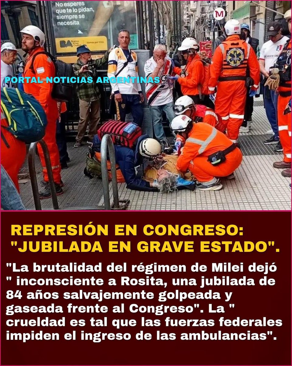 ArturoAroni's tweet photo. Hoy represión estatal y jubilada en grave Estado... 😡😡😡😤😤😤😤😤 https://t.co/sKOm0uzdrA