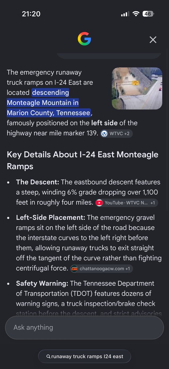 PolandJohn's tweet photo. @alsacechieftain @NyaaPixel @ConnorStorer lol wait I’m talking about the runaway ramps.  I’ve only made that drive 50 times. https://t.co/Ptlr155WDD